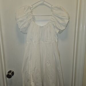 Abercrombie & Fitch White Puff Sleeve Dress